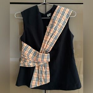 Burberry London Asymmetric Nova Check Wrap Top ✨